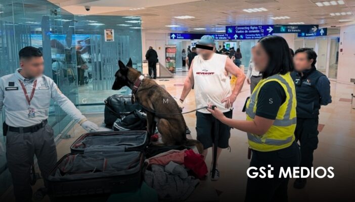 Detienen a pasajero con 10 kilos de droga en el Aeropuerto de Cancún