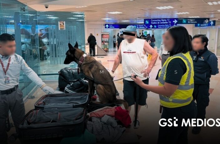 Detienen a pasajero con 10 kilos de droga en el Aeropuerto de Cancún