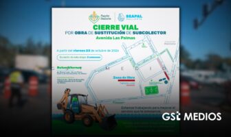 Cerrarán tramo de avenida Las Palmas en Vallarta por obras; durarán dos semanas