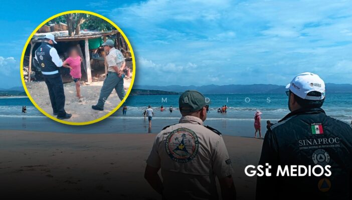 Protección Civil vigila playas de la Costa Sur de Jalisco ante la tormenta tropical Vance
