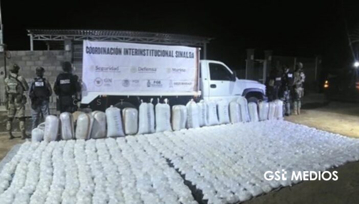 Aseguran 1.3 toneladas de metanfetamina vinculadas a “Los Mayos” en Culiacán