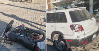 Motociclista sufre fractura tras chocar en Marina Vallarta