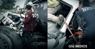 Tren arrolla camioneta con trabajadores de la autopista Jala-Vallarta; reportan dos muertos